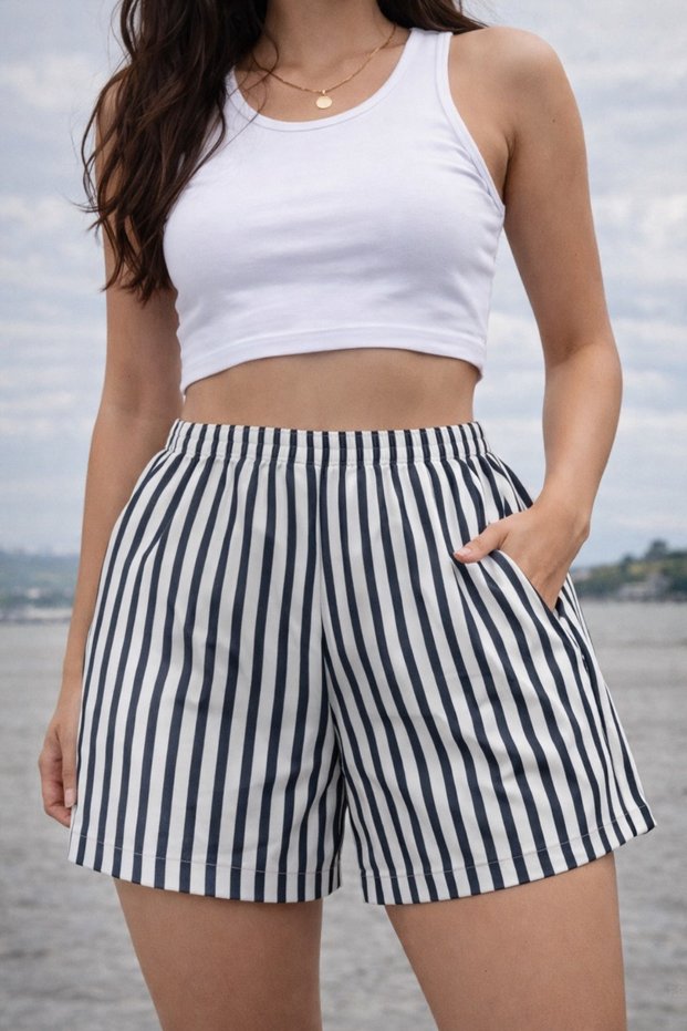 Women's Summer Shorts Elastic Waist Casual Shorts