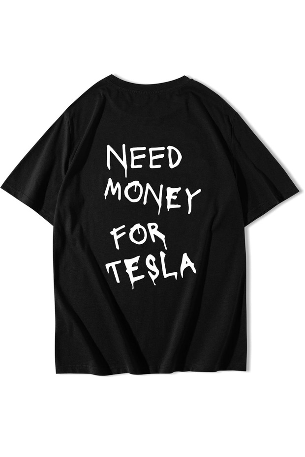 Unisex Oversize Tesla Need Money for Tesla T-Shirt Black