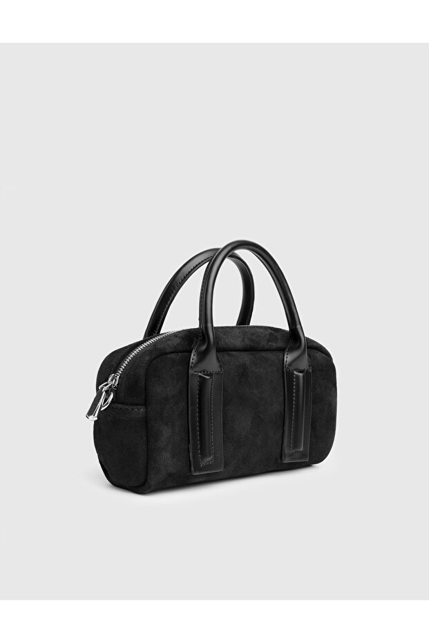 Nelin Suede Leather Black Women's Handbag