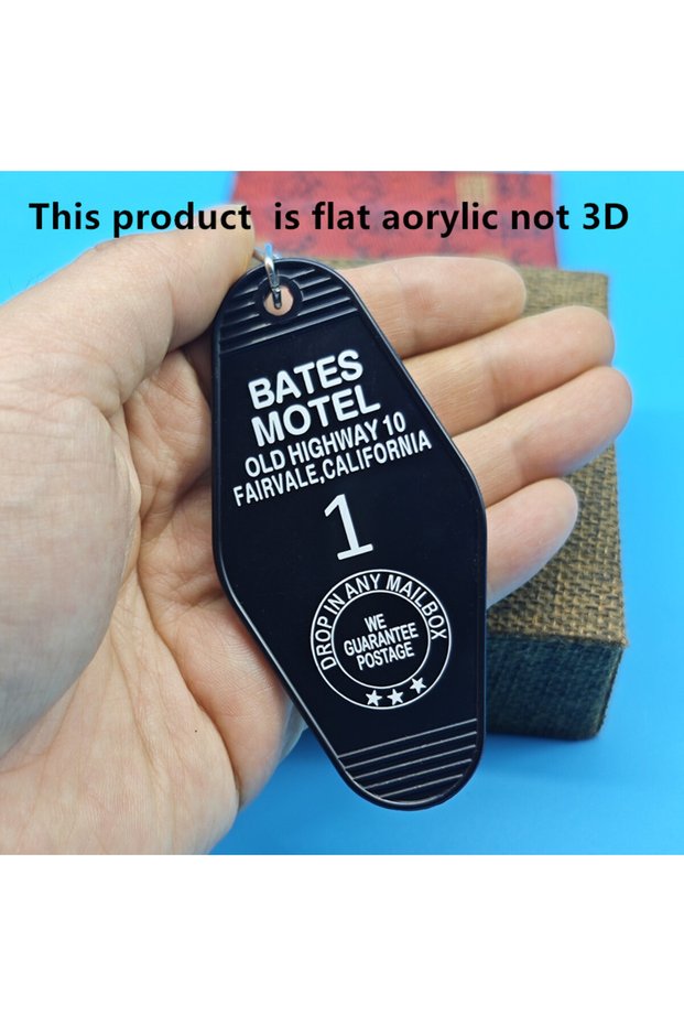 Bates Motel Keyring TV Series NO VACANCY BATES X MOTEL Enamel Pin Serial Killer Horror Film location