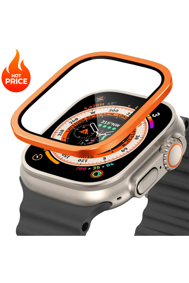 for Apple ultra 3 Orange 5 2025 Titanium Metal Frame for Watch Ultra 2 49mm Accessorie Tempered Gla