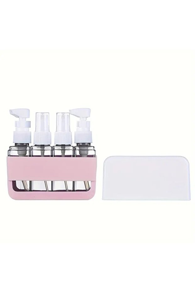 Pink 4 in 1 Leak Proof Containers for TSA Approved Toiletries Leak-Proof Refillable Plastic Bottles
