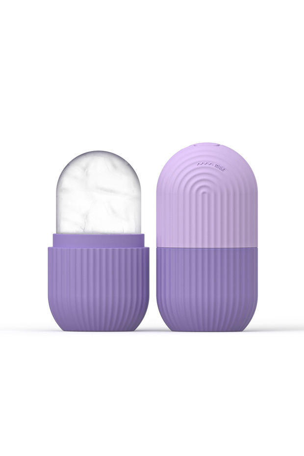 PURPLE 1pc silicone face ice cube mold for Beauty and Skin Care silicon face ice roller