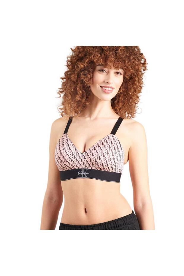 Women's Pink Lightly Supported Bralette Bra Lv00Qf8877
