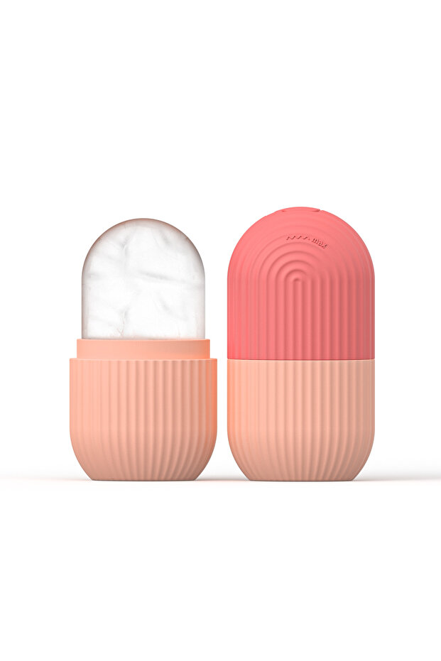 Pink 1pc silicone face ice cube mold for Beauty and Skin Care silicon face ice roller