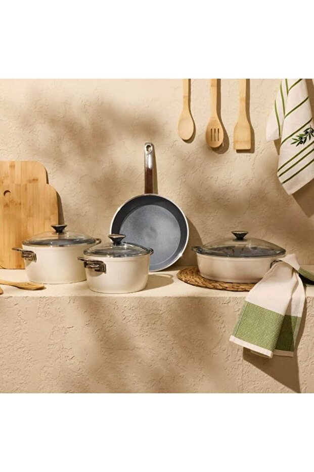 Kitchen Toscana Chef 7 Piece Ceramic Pot and Pan Set