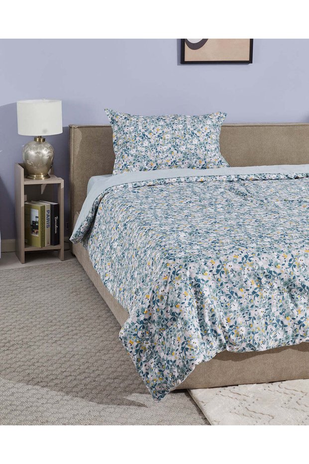 Teal Printed Comforter Set 3 Piece(220 x 160 cm)