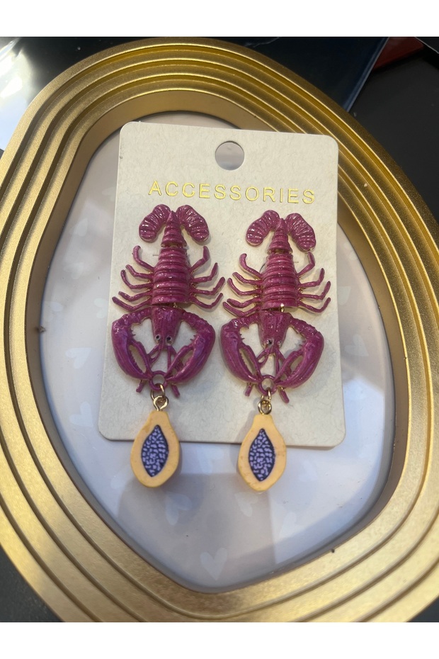 Pink Lobster Earrings
