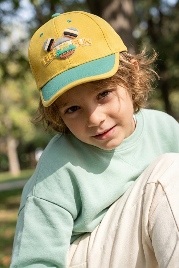 Petit Form Soft Motion Cap 4-7 Years Children's Hat with Lettering Detail and Adjustable Ears