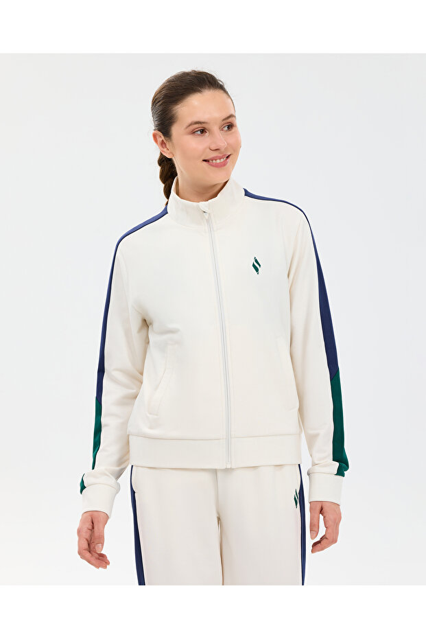 W colour block track suit women's white tracksuit set s2610027-3855