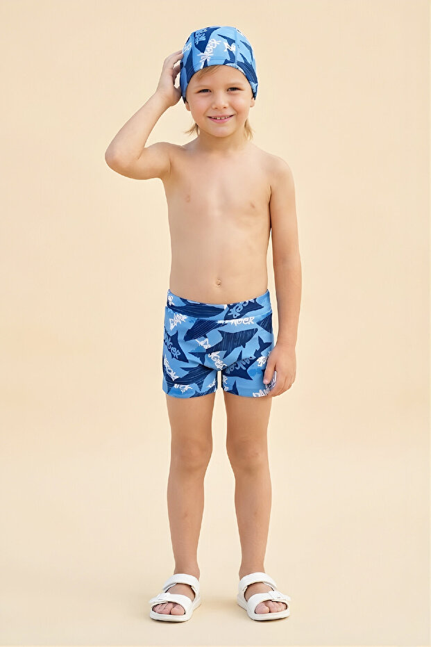 Boy's Swimsuit Set with Shorts and Cap (Shorts+Cap) 2-7 Years 12595B