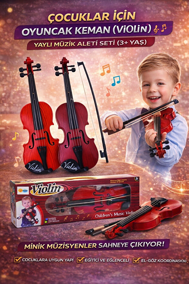 Violin Violin Stringed Children's Musical Instrument Realistic Design Educational Toy