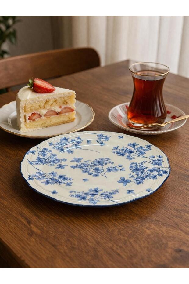 Vintage Garden Cake Plate 21 cm Tkebt Blue