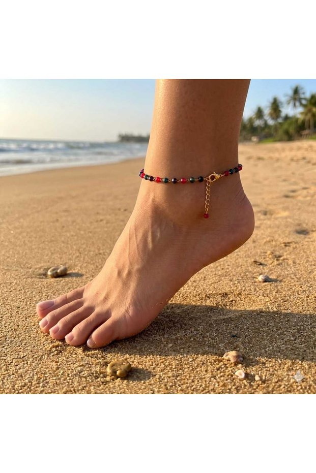 Handmade Steel Colored Chain, Women's Anklet