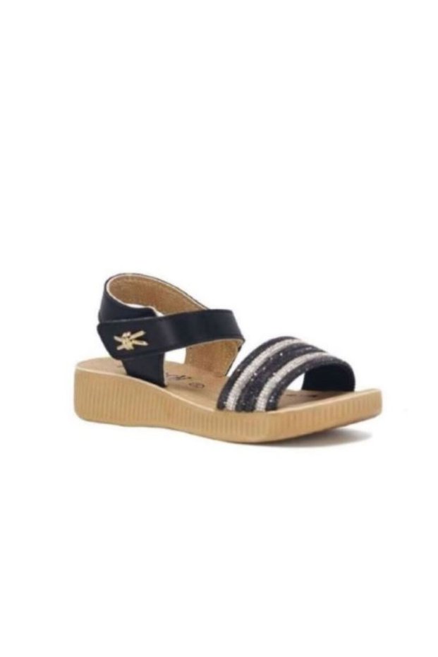 Henedi Filet F-913 Stoned Girls' Sandals Black New Season