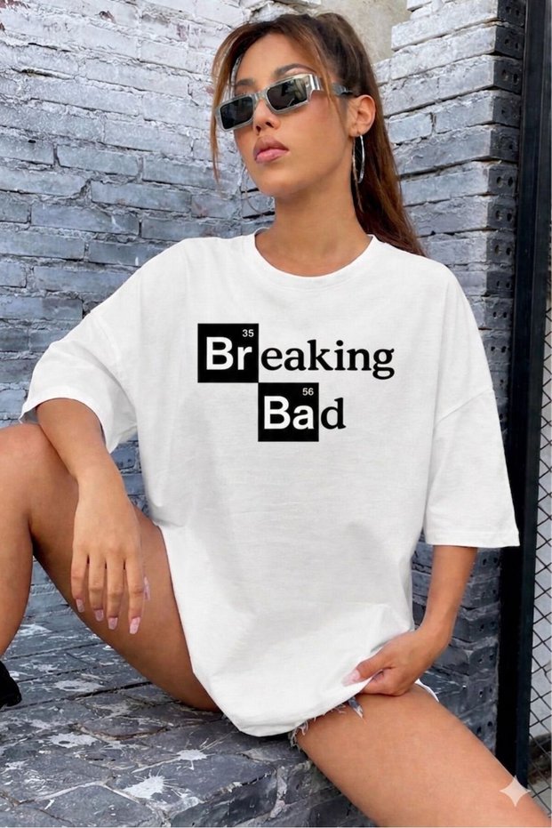 Women Breaking Bed Text Printed T-Shirt White