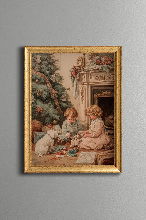 Christmas Joy – Vintage Patterned Frame – Slim Model
