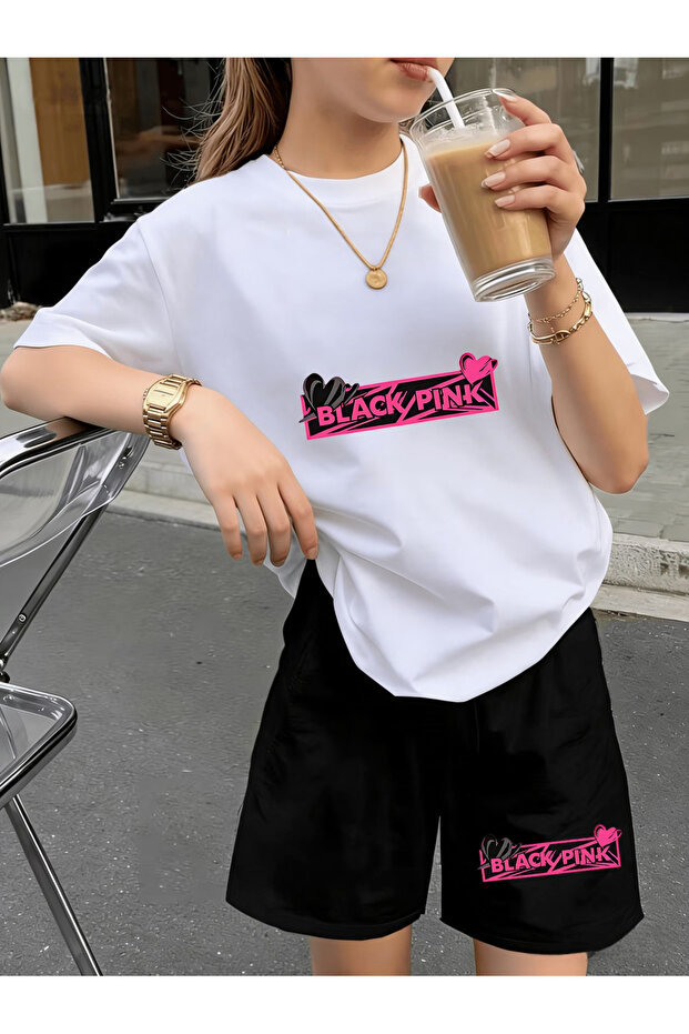 Pink Printed Soft Short Sleeve Top and Shorts Set