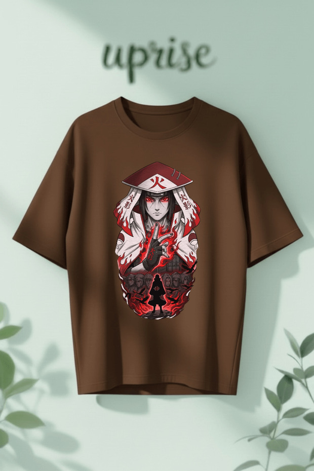 تي شيرت قطني كبير الحجم مطبوع عليه Itachi Uchiha Naruto