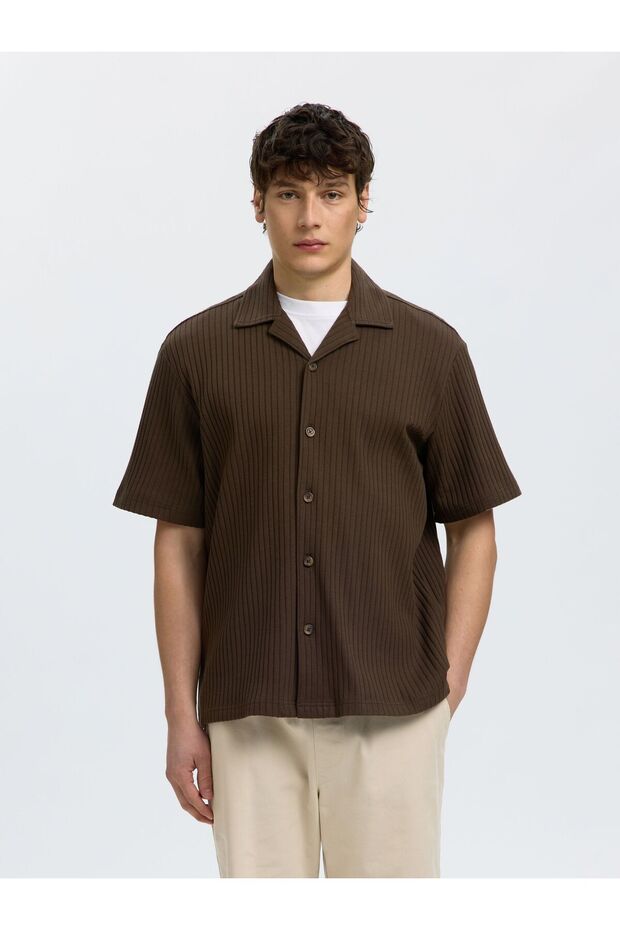 Overshirt Geripptes Relaxed Fit