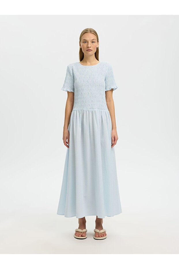 Rochie maxi din seersucker - 1