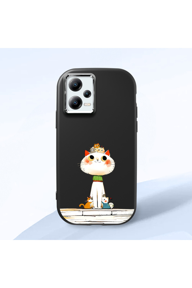 Poco X5 Compatible Shock-Absorbing Camera Protected Black Silicone Case