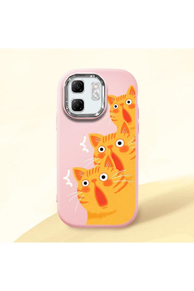 Infinix Smart 9 Compatible Shock-Absorbing Camera Protected Pink Silicone Case