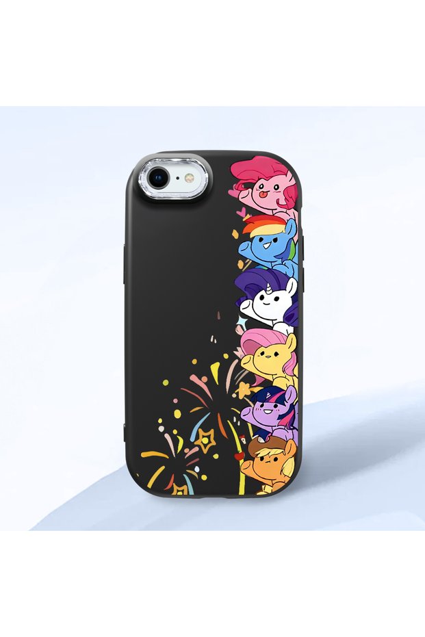 Black Silicone Case with Shock-Absorbing Camera Protections Compatible with iPhone 7/8/Se 2020 2022