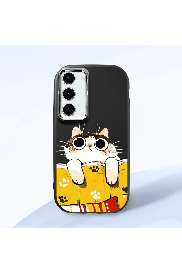 Black Silicone Case with Shock-Absorbing Camera Protection Compatible with Samsung Galaxy S23