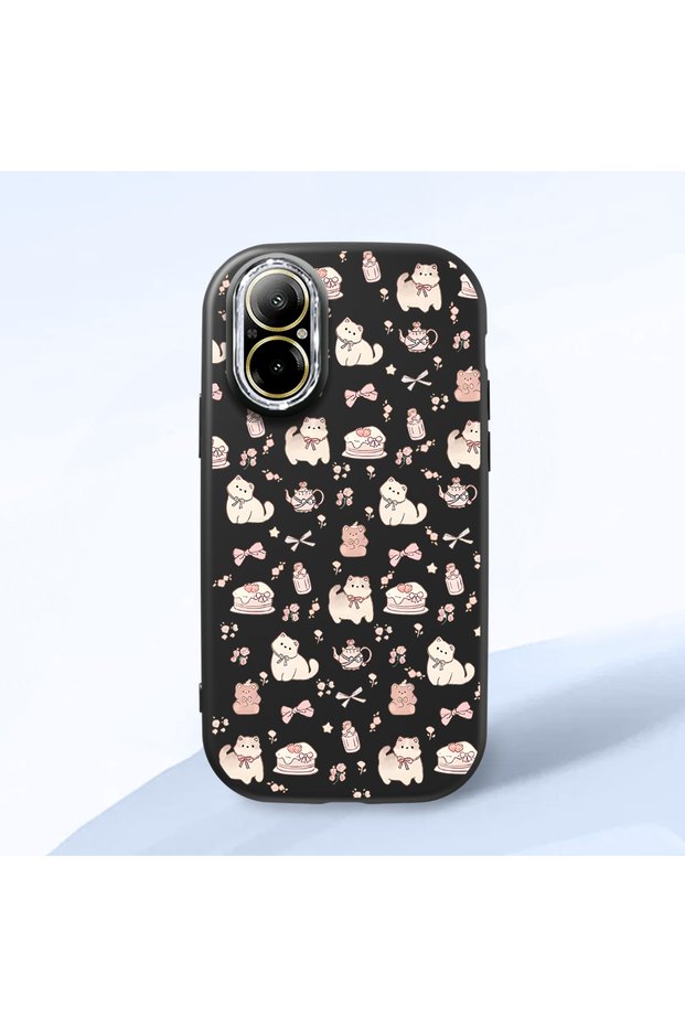 Realme C67 4g Compatible Shock-Absorbing Camera Protected Black Silicone Case