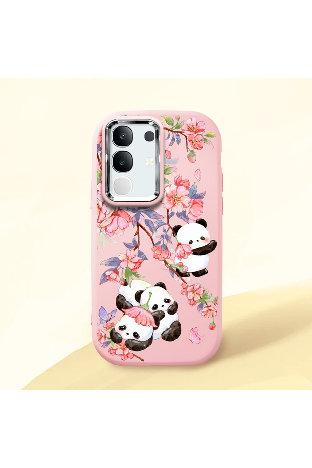 Vivo Y29 4g Compatible Shock-Absorbing Camera Protected Pink Silicone Case