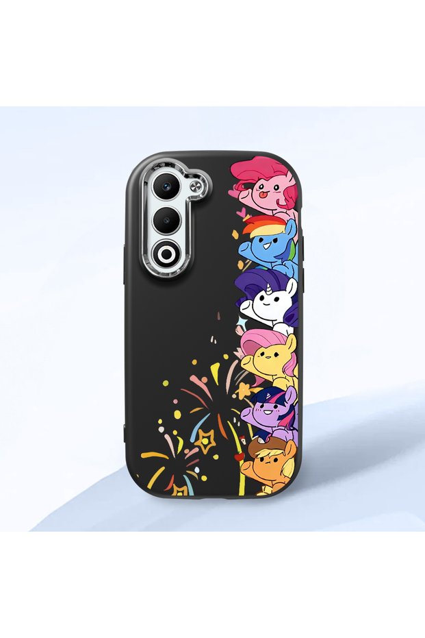 Oppo A5 4G/5G Compatible Shock-Absorbing Camera Protected Black Silicone Case