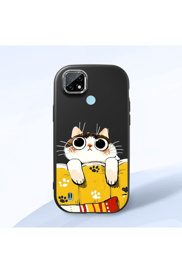 Realme C21 Compatible Black Silicone Case with Shock-Absorbing Camera Protections