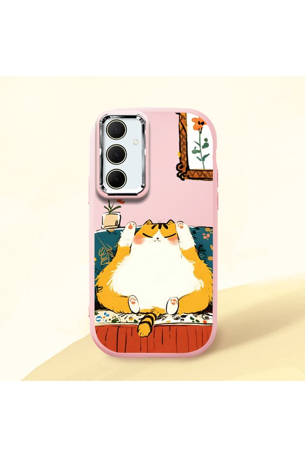 Pink Silicone Case with Shock-Absorbing Camera Protection Compatible with Samsung Galaxy A35