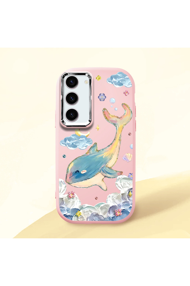 Pink Silicone Case with Shock-Absorbing Camera Protection Compatible with Samsung Galaxy S23
