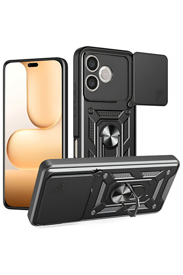 Honor 600 lite, techsuit, camshield, μαύρο - 1