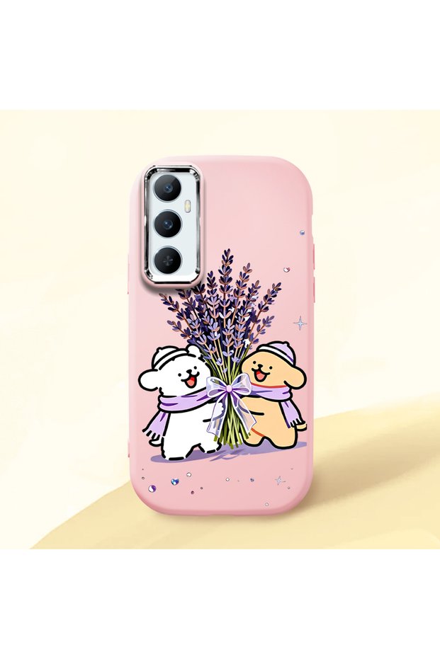 Realme C65 4g Compatible Shock-Absorbing Camera Protected Pink Silicone Case