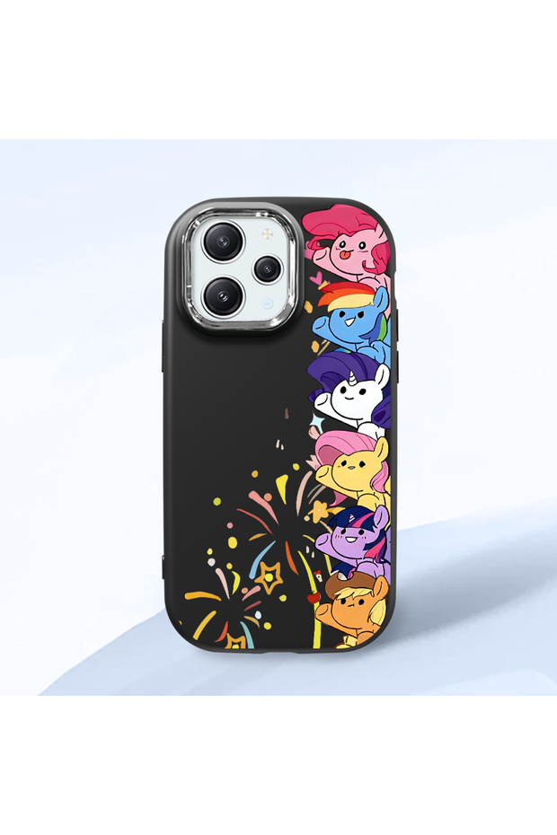 Redmi 12 4G/5G Compatible Black Silicone Case with Shock-Absorbing Camera Protections