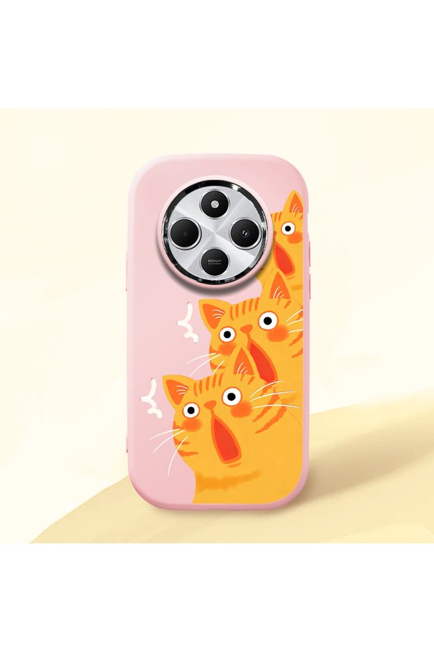 Redmi A4 Compatible Shock-Absorbing Camera Protected Pink Silicone Case