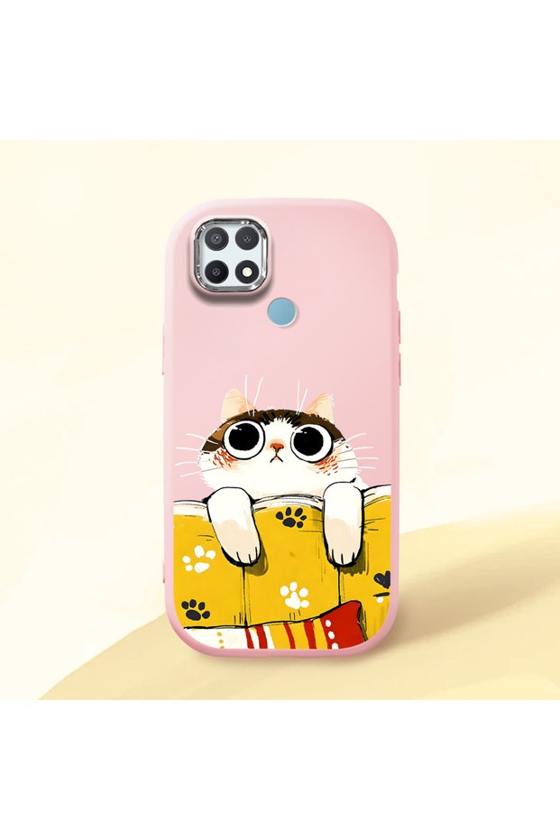 Oppo A15/A15S Compatible Shock-Absorbing Camera Protected Pink Silicone Case