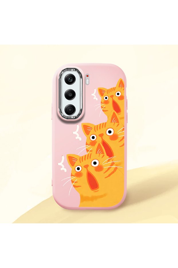 Pink Silicone Case Compatible with Tecno Camon 40 Pro 5g (Cm7) with Shock-Absorbing Camera Protections