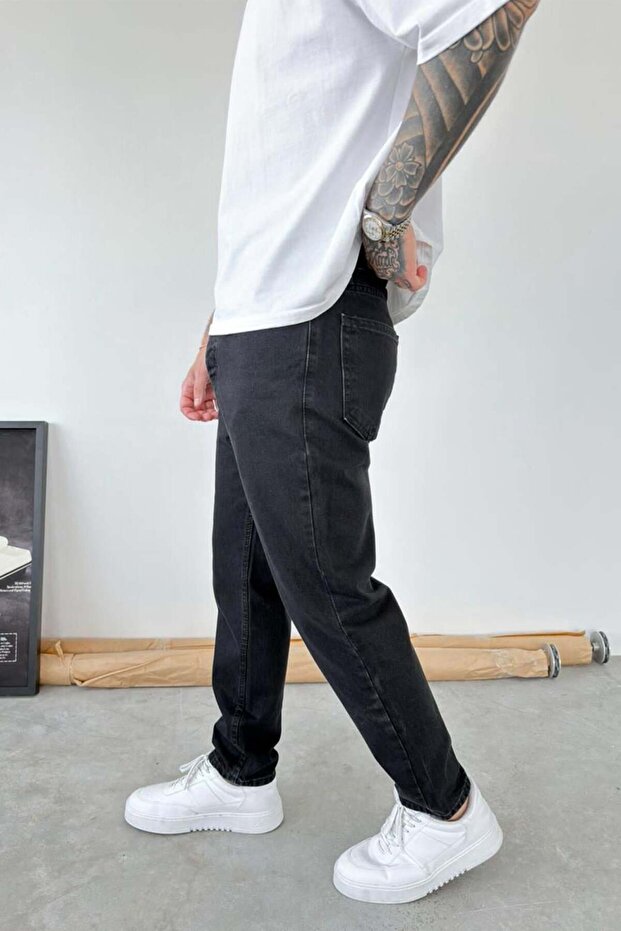 Dark Smoked Basic Boyfriend Pants - 3
