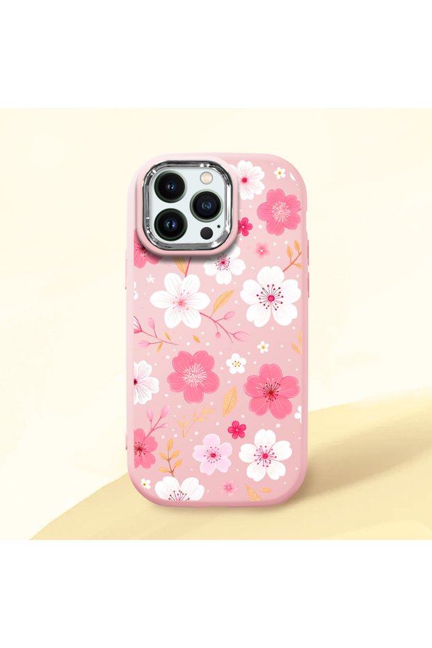 Pink Silicone Case Compatible with iPhone 14 Pro Max with Shock-Absorbing Camera Protections