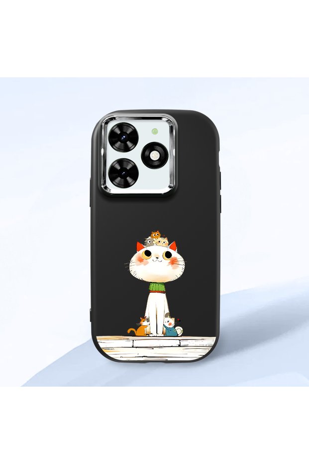 Tecno Spark 20/20C Compatible Shock-Absorbing Camera Protected Black Silicone Case