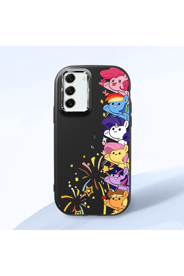 Black Silicone Case Compatible with Samsung Galaxy S21 Fe with Shock-Absorbing Camera Protections