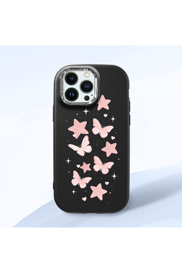 Black Silicone Case Compatible with iPhone 13 Pro with Shock-Absorbing Camera Protections