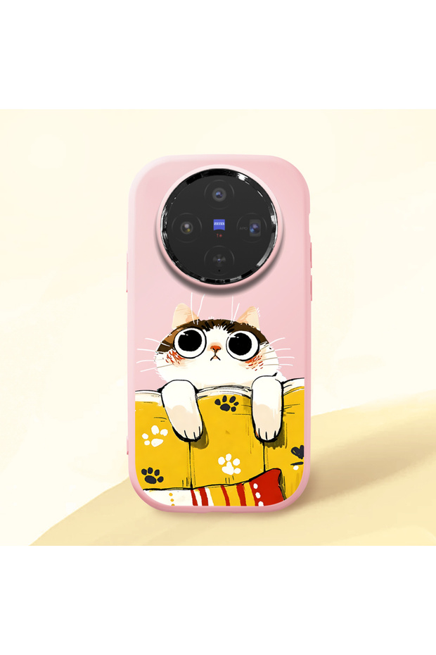 Vivo X300 Compatible Shock-Absorbing Camera Protected Pink Silicone Case