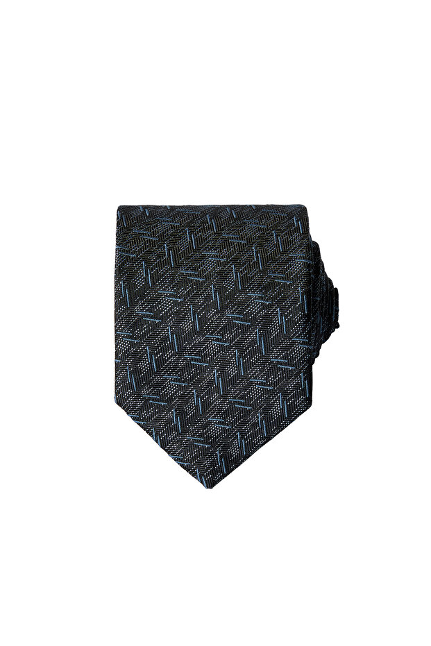 Patterned Silk Blend Tie - 1