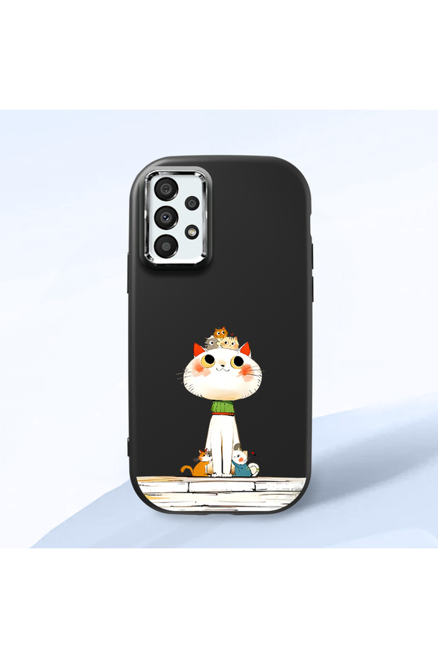 Samsung Galaxy A33 Compatible Black Silicone Case with Shock-Absorbing Camera Protections
