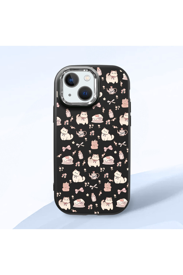Black Silicone Case Compatible with iPhone 13 Mini with Shock-Absorbing Camera Protections